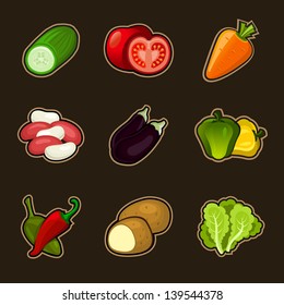Glossy vegetable set