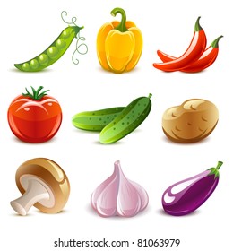 Glossy vegetable set