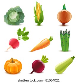 Glossy vegetable set