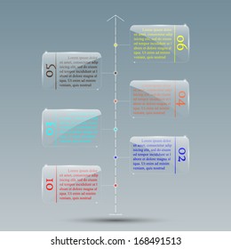 Glossy Vertical Time Line. EPS10 Vector Illustration.