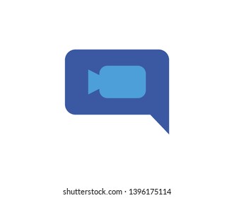 Glossy Video Chat Icon - Vector 