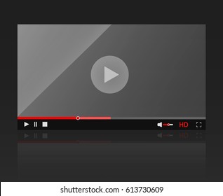 Glossy video player frame Modern video player for web site 