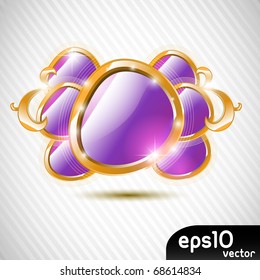 Glossy violet speech bubble