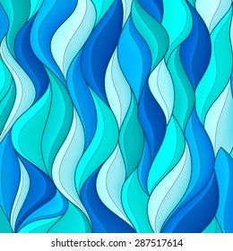 Glossy volumetric waves texture, wavy background. Abstract sea composition. Vector illustration.