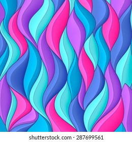 Glossy volumetric waves texture, wavy background. Abstract sea composition. Vector illustration.