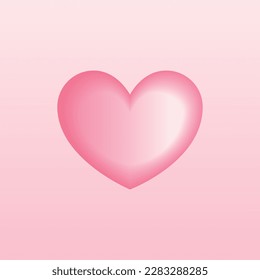 A glossy and voluminous pink heart