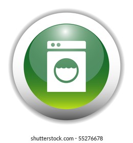 Glossy Washing Machine Sign Button