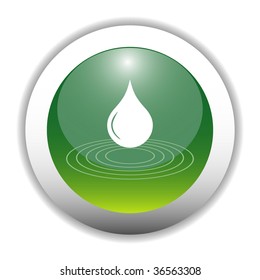 Glossy Water Drop Sign Button