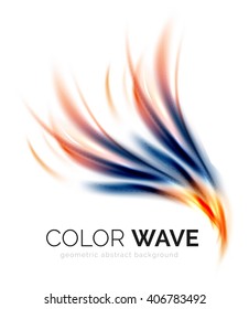 Glossy wave isolated on white background. Vector modern futuristic curve lines, coporate identity design