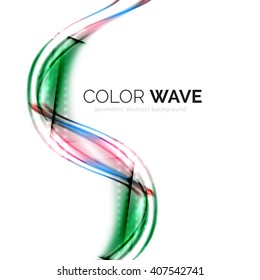 Glossy wave isolated on white background. Vector modern futuristic curve lines, corporate identity design