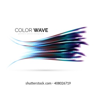 Glossy wave isolated on white background. Vector modern futuristic curve lines, coporate identity design