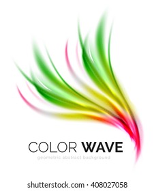 Ola brillante aislada en fondo blanco. Líneas modernas de curva futurista vectorial, diseño de identidad empresarial