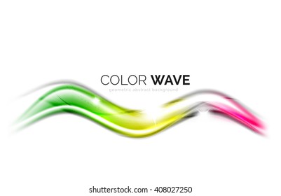 Ola brillante aislada en fondo blanco. Líneas modernas de curva futurista vectorial, diseño de identidad empresarial