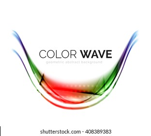 Glossy wave isolated on white background. Vector modern futuristic curve lines, coporate identity design