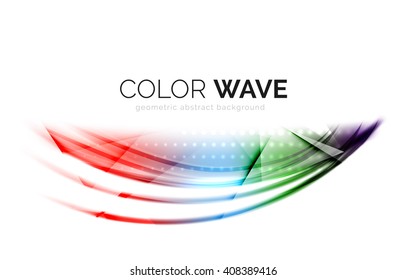 Glossy wave isolated on white background. Vector modern futuristic curve lines, coporate identity design