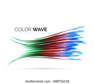 Glossy wave isolated on white background. Vector modern futuristic curve lines, coporate identity design