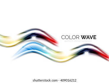 Glossy wave isolated on white background. Vector modern futuristic curve lines, coporate identity design