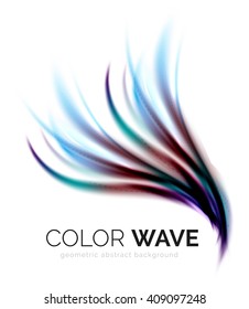Glossenwelle einzeln auf weißem Hintergrund. Vektor-moderne futuristische Kurven, Corporate Identity Design