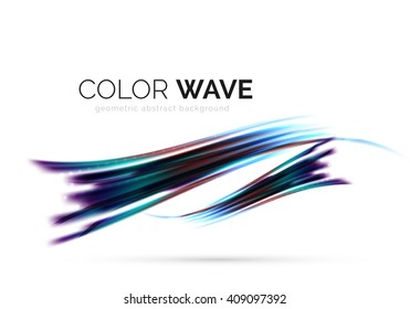 Glossy wave isolated on white background. Vector modern futuristic curve lines, coporate identity design