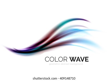 Ola brillante aislada en fondo blanco. Líneas modernas de curva futurista vectorial, diseño de identidad empresarial