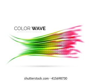Glossy wave isolated on white background. Vector modern futuristic curve lines, coporate identity design