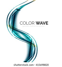 Glossy wave isolated on white background. Vector modern futuristic curve lines, coporate identity design