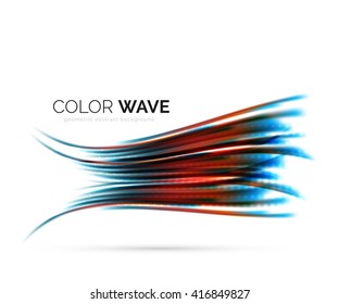 Glossy wave isolated on white background. Vector modern futuristic curve lines, coporate identity design