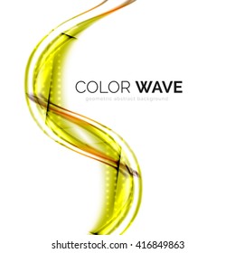 Glossy wave isolated on white background. Vector modern futuristic curve lines, coporate identity design
