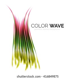 Ola brillante aislada en fondo blanco. Líneas modernas de curva futurista vectorial, diseño de identidad empresarial