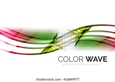 Glossy wave isolated on white background. Vector modern futuristic curve lines, coporate identity design