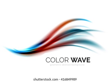 Glossy wave isolated on white background. Vector modern futuristic curve lines, coporate identity design