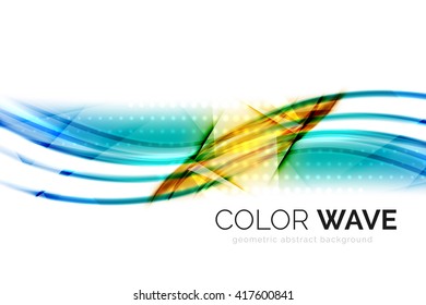 Glossy wave isolated on white background. Vector modern futuristic curve lines, coporate identity design