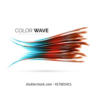 Glossy wave isolated on white background. Vector modern futuristic curve lines, coporate identity design