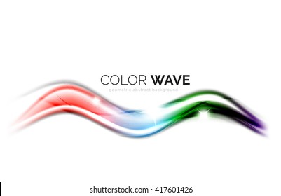Ola brillante aislada en fondo blanco. Líneas modernas de curva futurista vectorial, diseño de identidad empresarial