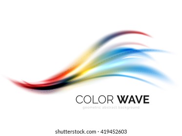 Glossy wave isolated on white background. Vector modern futuristic curve lines, coporate identity design