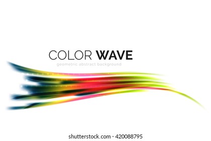 Glossy wave isolated on white background. Vector modern futuristic curve lines, coporate identity design