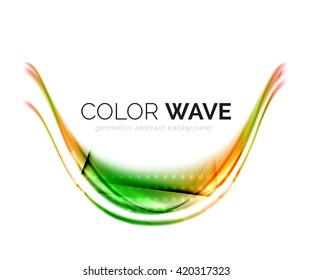 Glossy wave isolated on white background. Vector modern futuristic curve lines, coporate identity design