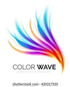 Ola brillante aislada en fondo blanco. Líneas modernas de curva futurista vectorial, diseño de identidad empresarial