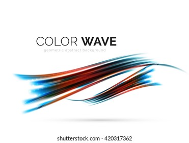 Ola brillante aislada en fondo blanco. Líneas modernas de curva futurista vectorial, diseño de identidad empresarial