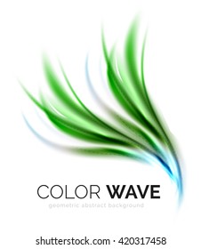 Glossy wave isolated on white background. Vector modern futuristic curve lines, coporate identity design