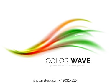 Glossy wave isolated on white background. Vector modern futuristic curve lines, coporate identity design