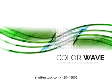 Glossy wave isolated on white background. Vector modern futuristic curve lines, coporate identity design