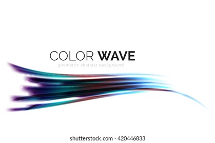 Glossy wave isolated on white background. Vector modern futuristic curve lines, coporate identity design