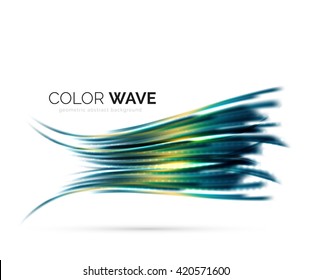 Glossy wave isolated on white background. Vector modern futuristic curve lines, coporate identity design