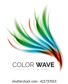 Glossy wave isolated on white background. Vector modern futuristic curve lines, coporate identity design