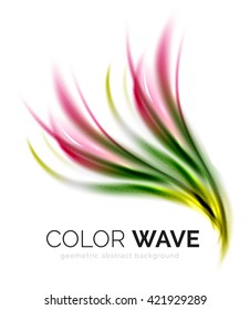Glossy wave isolated on white background. Vector modern futuristic curve lines, coporate identity design