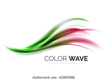 Glossy wave isolated on white background. Vector modern futuristic curve lines, coporate identity design