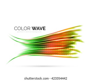 Glossy wave isolated on white background. Vector modern futuristic curve lines, coporate identity design