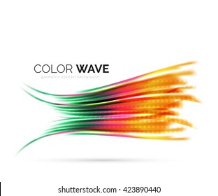 Ola brillante aislada en fondo blanco. Líneas modernas de curva futurista vectorial, diseño de identidad empresarial
