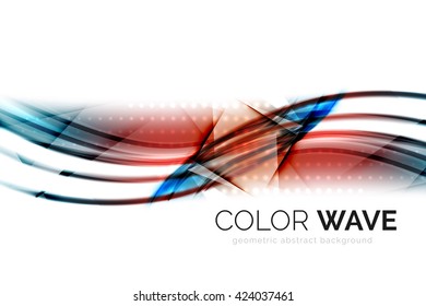 Ola brillante aislada en fondo blanco. Líneas modernas de curva futurista vectorial, diseño de identidad empresarial